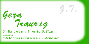 geza traurig business card